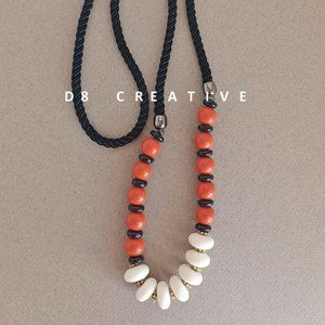 New women's jasper with white sea clam stone handmade necklace